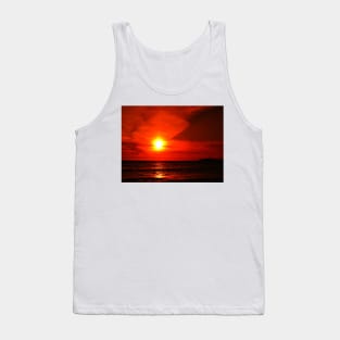 Half Moon Bay Sunset in Red. California 2008 Tank Top